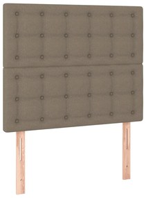 Cadru de pat cu tablie, gri taupe, 80x200 cm, textil Gri taupe, 80 x 200 cm, Nasturi de tapiterie
