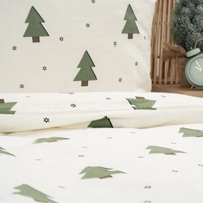 Lenjerie de pat din flanel 4Home Little Trees, 140 x 220 cm, 70 x 90 cm