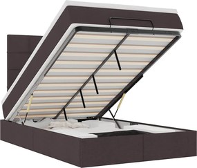 vidaXL Cadru de pat otoman cu saltea țesătură maro închis 120x190 cm