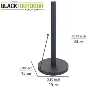 Suport magnetic pentru role de bucătărie Wenko Black Outdoor Kitchen Clayton, negru