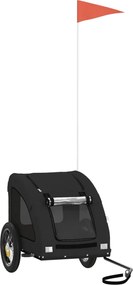 vidaXL Remorcă bicicletă animale companie, negru, textil oxford/fier