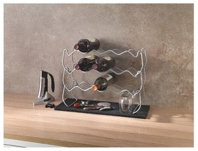 Suport cu 3 nivele pentru 12 sticle de vin Metaltex Wine, lungime 45 cm