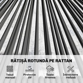 Outsunny Canapea din Ratan, Banchetă pentru Exterior, 2 Locuri, pentru Terasă | Aosom Romania