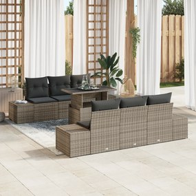 vidaXL Set de canapele pentru grădină 7 pcs Gri 100 x 55 x 73 cm