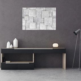 Tablou - Abstracție cu faianță de beton (90x60 cm)