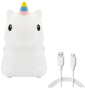 Lampă de veghe LED RGBW reîncărcabilă și reglabilă pentru copii UNICORN LED/1W/5V 1200 mAh