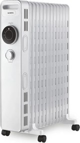 Calorifer cu ulei Kumtel KUM-1240S Alb, 2500 W, 3 trepte , Pana la 30m², Termostat, Alb