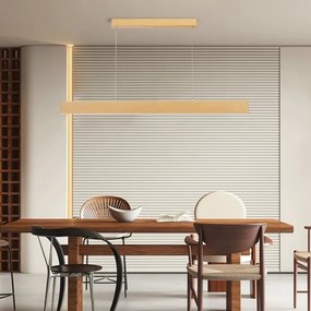 Brilagi - Lustra LED cu dimmer pe cablu SLIMLINE LED/40W/230V 3000-6000K decor stejar + telecomandă