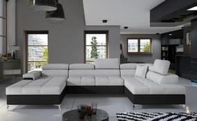 Canapea modulara, extensibila, cu spatiu pentru depozitare, 345x202x90 cm, Eduardo R03, Eltap (Culoare: Gri deschis texturat / Sawana 21)