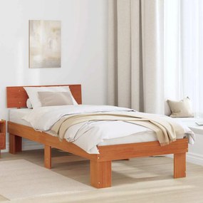 vidaXL Cadru de pat Maro ceruit 100 x 200 cm Lemn de brad solid