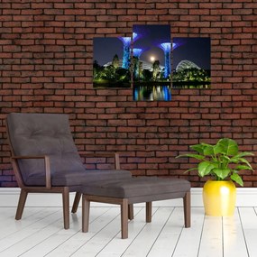 Tablou cu lună plină în grădinile din Singapur (90x60 cm)