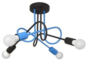 Lustră aplicată OXFORD 4xE27/15W/230V negru/albastru