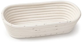 HOME ELEMENTS Coș oval cu inserție din țesătură,28 x 14 x 7,5 cm