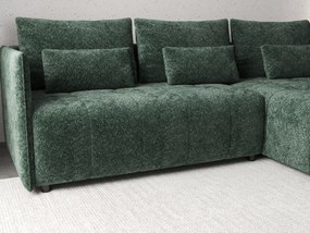 Colțar extensibil dumonde cu ladă de depozitare si sezut confortabil din spuma high-density, Malta Euphoria Green 235x185 cm