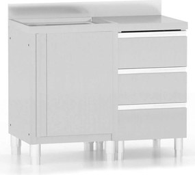 vidaXL Dulapuri de bucătărie comerciale, 2 buc., oțel inoxidabil