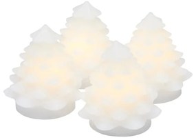 Decorațiune luminoasă de Crăciun albă 4 buc. ø 6,5 cm Carla – Sirius