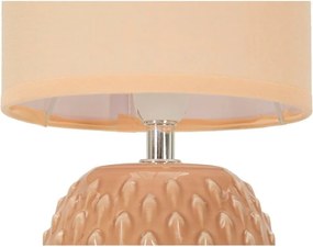 Veioză piersică din ceramică cu abajur textil (înălțime 27 cm) Pontus – Mauro Ferretti