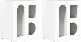 vidaXL Noptieră 2 pcs Alb lucios 40 x 35 x 50 cm Lemn compozit