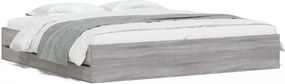 vidaXL Cadru de pat cu sertare, gri sonoma, 160x200 cm lemn prelucrat