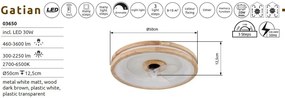 Lustra LED cu ventilator si telecomanda GATIAN lemn