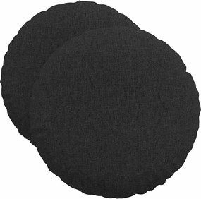 vidaXL Perne de Șezut 2 pcs Negru Ø50 x 19 cm țesătură