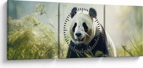 Tablou - Panda (cu ceas) (90x30 cm)