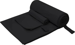 vidaXL Set de Prosoape Sport 2 pcs Negru țesătură