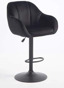 HR2055W Scaun Neagră din Catifea cu Bază Neagră