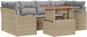vidaXL Set de canapele pentru grădină Manual 7 pcs bej și gri deschis