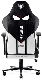 Scaun Gaming Diablo X-Player 2.0 Din Material Normal Size: Alb-Negru