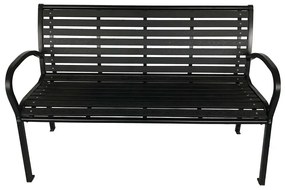 Bancă de grădină 125 x 60 x 80 cm, negru, oțel /plastic
