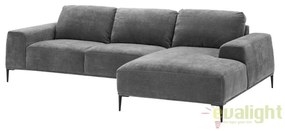 Canapea cu sezlong design LUX Montado gri/ negru 112019 HZ