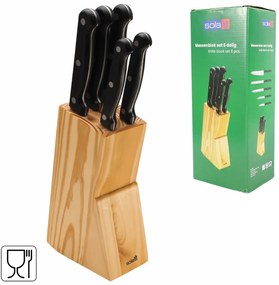 Set de cutite SOLA KNIFE in bloc de lemn, 6 bucati
