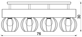 Lustră aplicată MENTON 4xE27/15W/230V negru/maro