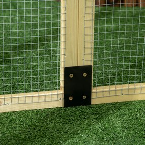 PawHut Adăpost pentru Găini de Exterior din Lemn, Cușcă cu Uși Multiple și Plasă Metalică, 140x88.5x106 cm, culoare Lemn | Aosom Romania