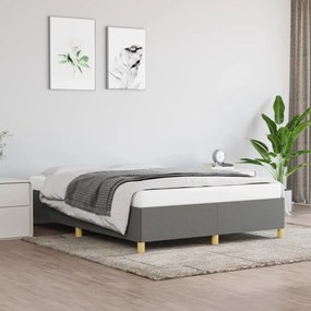 347158 vidaXL Cadru de pat, gri închis, 140x190 cm, material textil