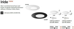 Plafoniera LED design slim circular Iride pl d60 alba
