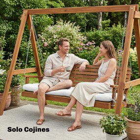 Outsunny Pernă pentru Bancă de Exterior cu Chingi de Prindere Protecție UV50+ Revenire Lentă Interior Exterior 198x65x13 cm Crem | Aosom Romania