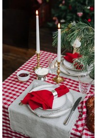 Față de masă din in 140x350 cm Red Gingham – Linen Tales