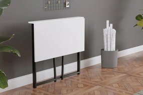 Birou pliabil cu cadru metalic Util Homs 80 x 50 x 75 cm,Alb-negru