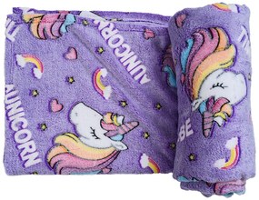 Patura fosforescenta microflanel TIME TO BE 150x200 cm violet