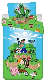Minecraft Creeper Chaos husă de pat 140×200cm, 70×90 cm