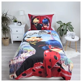 Lenjerie de pat pentru copii din bumbac pentru pat de o persoană 140x200 cm Miraculous – Jerry Fabrics