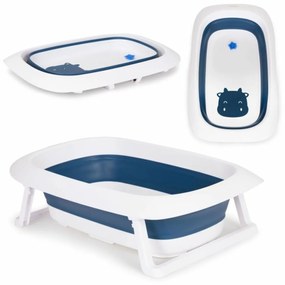 Eco Toys Cada de baie pliabilă pentru copii cu scurgere - albastru
