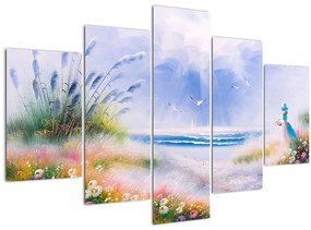 Tablou - Plaja romantică, pictură în ulei (150x105 cm)