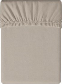 Set lenjerie de pat din crepon HEARTILO POLY bej + cearsaf Jersey 90x200 cm nisip, pat de o singura persoana