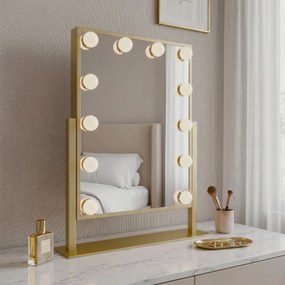 Oglindă LED HOLLYWOOD L.Gold 30x40