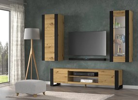 Mobilier living Montana B (Stejar artisan + Negru). 1124960