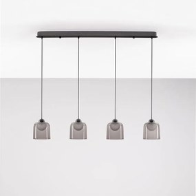 Lustra cu 4 pendule LED, Metal, Negru, Acrilic, DIONE