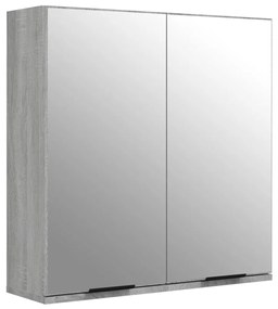 Dulap de baie cu oglinda, gri sonoma, 64x20x67 cm sonoma gri